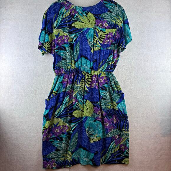Vintage RJ Stevens Tropical Dress Women's 10 Paradise Beachy Resort Vacation - Picture 4 of 16